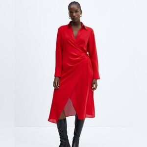 Banana Republic Blazer Wrap Dress, Red Sunset, Size S